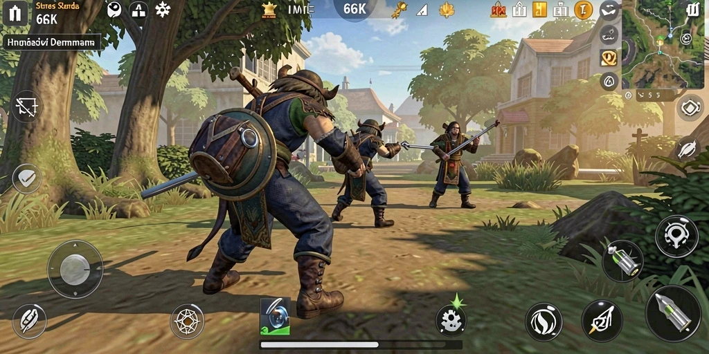 Screenshot gameplay <strong>66K</strong> menunjukkan aksi strategi yang mendebarkan.