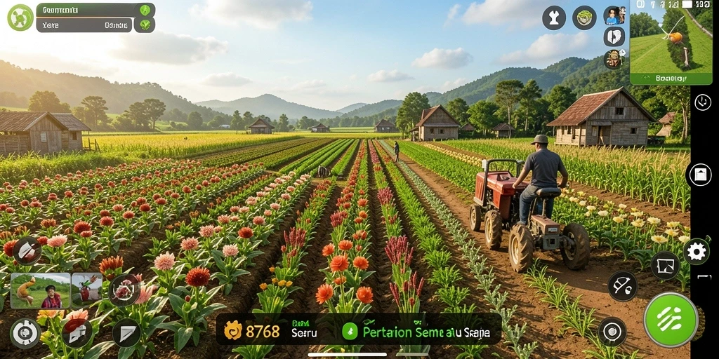 Screenshot 8768 menampilkan gameplay seru dengan ladang subur.