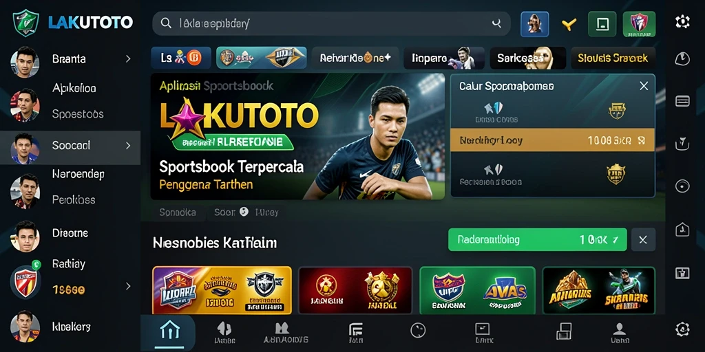 Tampilan gameplay menarik aplikasi Sportsbook LAKUTOTO.