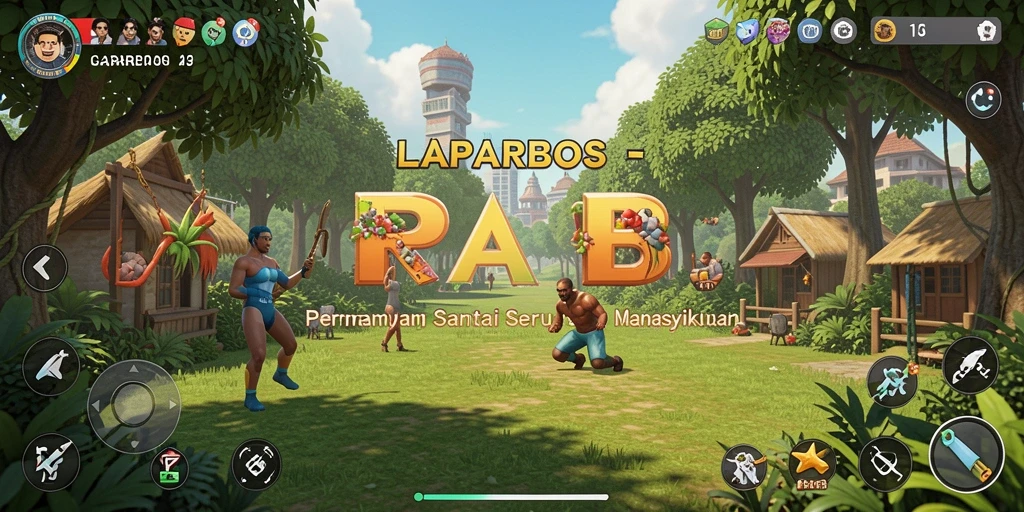 Tampilan gameplay LAPARBOS yang ceria dan mengasyikkan.