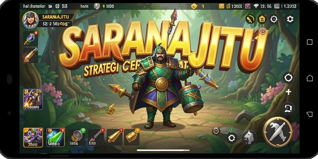 Tampilan gameplay <strong>SARANAJITU</strong> yang penuh strategi dan pertempuran menarik.