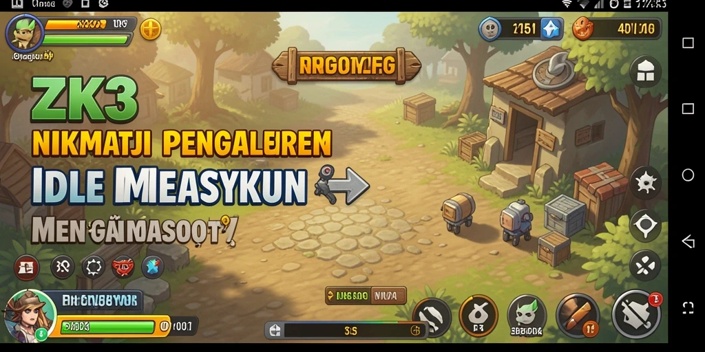 Tampilan gameplay ZK3 menunjukkan elemen idle yang seru dan interaktif.